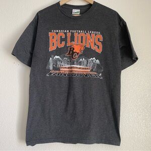 Vintage Canadian football league Vancouver BC Lions t-shirt, grey, L